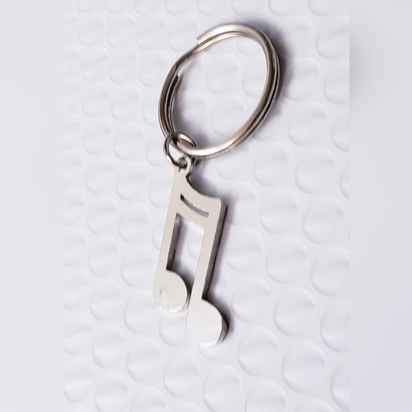 Music Note Keychain-Steel - Picture 2 of 2